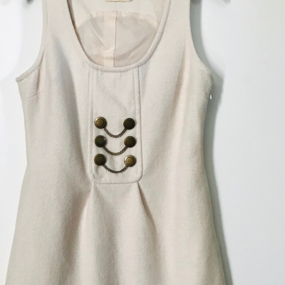 Anthro Tulle Vanilla Sleeveless Wool Dress